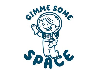 Gimme Space art direction character design illustration line art space space man spaceman vector
