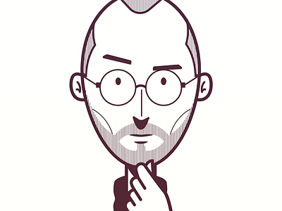 Steve apple cartoon comic illustration portrait steve jobs vector