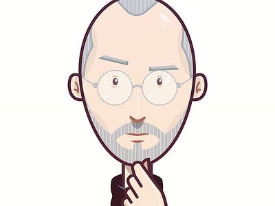 Steve apple cartoon comic illustrator portrait steve jobs vector