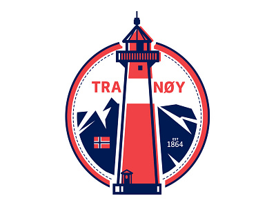 Tranoy Lighthouse badge icon illustration lighthouse norway scandinavia tranoy vector