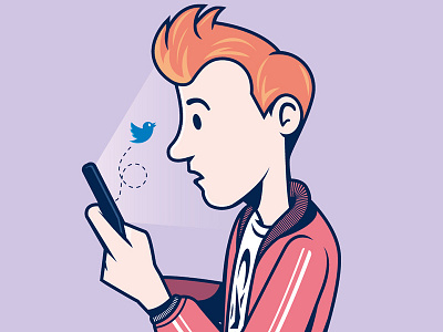 Tweet Ta Woo cartoon illustration social tweet twitter vector