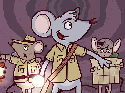 Rodent Run cartoon character design comic illustration mice vector