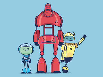 Robot mascot design cartoon cartoon character cartoon design character design illustration robot robots vector