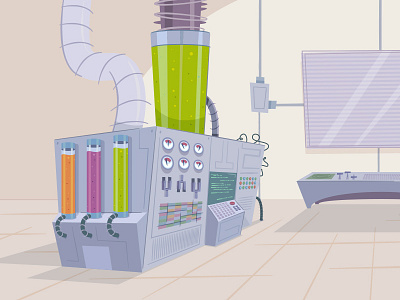 The Lab! background background art cartoon illustration laboratory vector