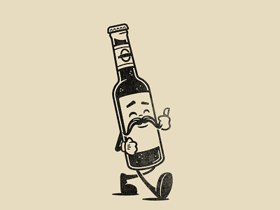 Retro Bottle beer cartoon cartoon character cartoon design character character design craft beer illustration vector