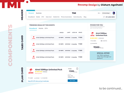 Telecoms Supermarket India Components Design #1 components figma header product tabs web web design webdesign website