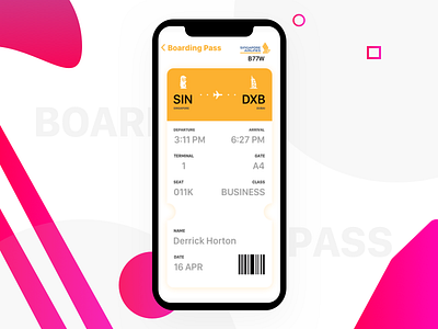 Boarding Pass boarding pass iphone x singapore airlines ui ux