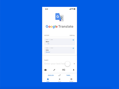 Google Translate - Redesign clean english google google translate ios iphone x redesign tamil translator ui ui ux uidesign