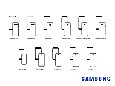 Samsung Devices design icons illustraion logo mobile samsung samsung galaxy samsung s10 vector
