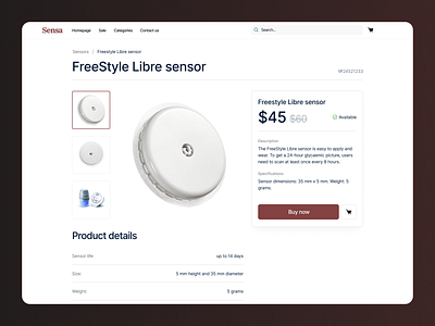 Product sensor page v2 - Levels Health • 2 Dribbble Invites