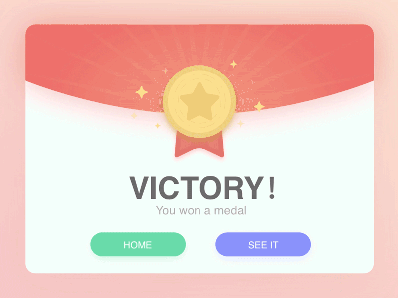 Victory card interface medal ui victory