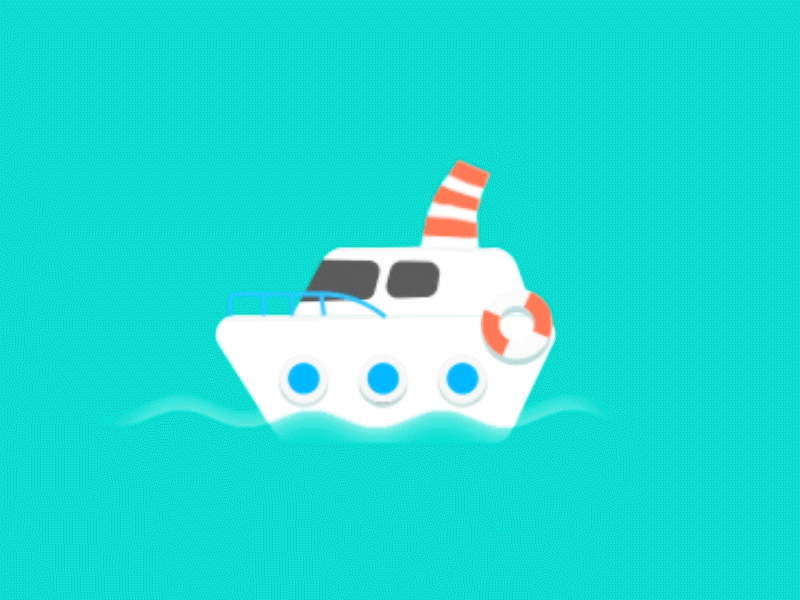 Boat animation boat cartoon gif illustration ui