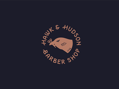 Hawk & Hudson Seal barber barbershop branding design illustration kansas city logo