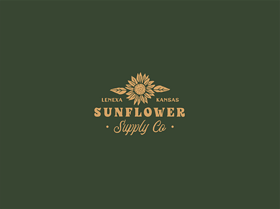 Sunflower Supply Co II branding design illustration kansas city logo