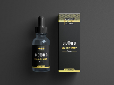 Klassic Scent Beard Oil beard oil black cbd oil clean label design labeldesign minimalist packaging design packaging designer premium premium design royals simple