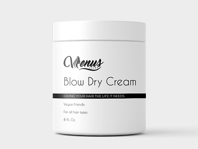 Blow Dry Cream for Venus beauty cosmetics label design makeup