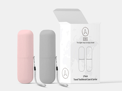 Travel Toothbrush Case & Container Packaging label and box design label design package design packaging packaging design