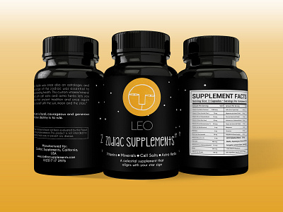 LEO Zodiac Supplements Label Design branding cbd label cbd oil label design illustration keto keto label label label and box design label design label mockup label packaging labeldesign leo package design packaging packaging design supplement label design vitamin label zodiac sign