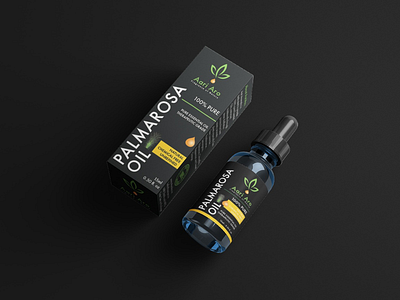 PALMAROSA OIL Packaging black box design clean label design luxury oil packaging design package design packaging design palmarosa oil portograph premium