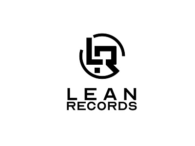 Lean Records ( Record Label ) circle logo daily logo challenge design flat flat design flat logo graphic lean records letter logo logo music logo record label