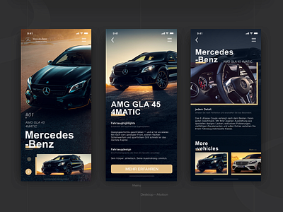 Benz-introduction page benz car color design ios page style ui