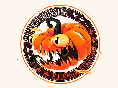 Monster-01-Pumpkin monster art halloween illustration illustration art pumpkin pumpkin spice