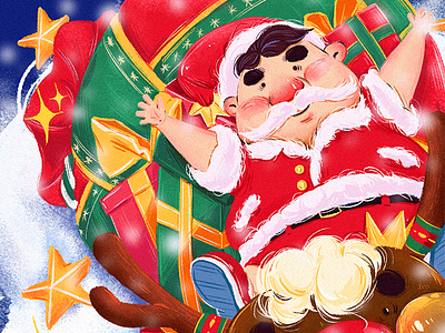 Merry Christmas art boy car christmas color design dribbble happy illustration illustrations merry christmas style