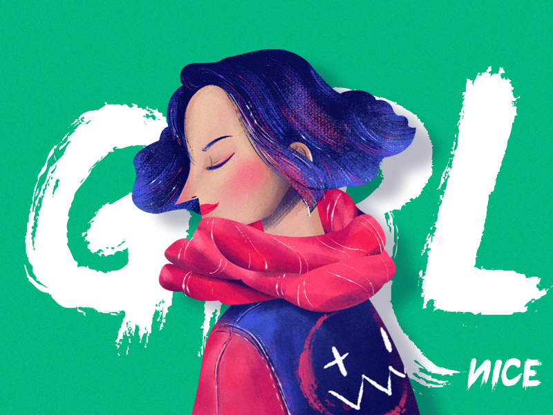 nice-girl dribbble boy blue girl illustration girl style color illustrations design ui illustration