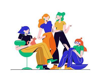 girls android art blue color design illustration illustrations logo style ui ux