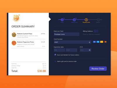 Daily Ui 002 checkout credit card daily ui daily ui challenge delivery pizza pizza delivery ui ui design visual design