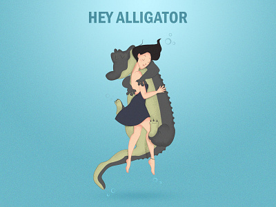 Hey Alligator drawing illustration vector