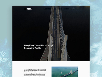 Hong Kong Zhuhai Macau Bridge Website Redesign - Homepage bridge design government landing page minimal minimalism simple ui ui design ux web web design website