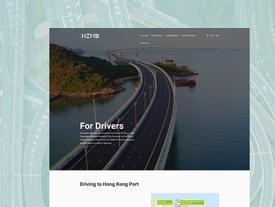 HZMB Redesign - For Drivers bridge design government landing page minimal minimalism simple simple design ui ui design ux web web design website