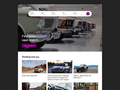 Cars.com - Car Rental Homepage Redesign car rental design ui ui design ux web web design website