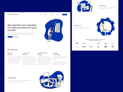 TopStack Resume - Homepage Exploration v3 design illustration illustrations landing page minimal minimalism ui ui design ux ux design web web design website