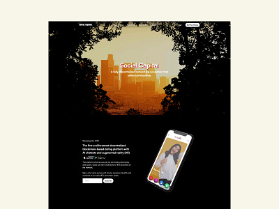 Landing page for Social Capital