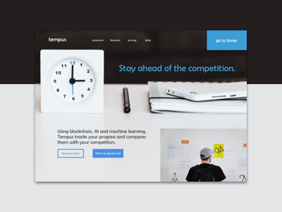 Tempus - Landing Page Exploration design landing page minimalism product design time time tracker ui ui design ux web web design