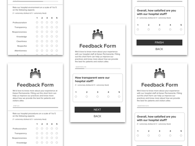 Mobile App Feedback Form Design - Wireframes