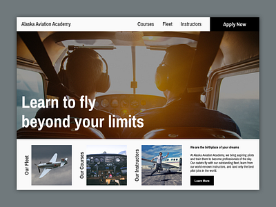 Aviation School Landing Page