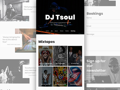 DJ Website Exploration blog clean concept design dj landing page minimal minimalism portfolio portfolio design product design sketch ui ui design ux ux design web web design website