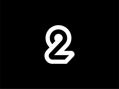 Number 2 alphabet logo design icon logomark mark number2