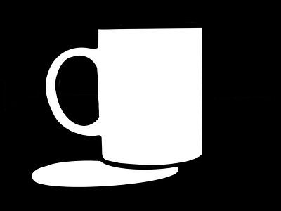 The perfect cup of coffee ~ v3 black and white coffee icon illustration logo negative space