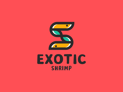 Exotic Shrimp abstract character design exotic icon illustration lettering logo shrimp symbol vector