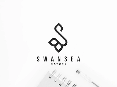 Swansea Nature branding character design icon illustration leaf logo nature simple swan swansea symbol vector