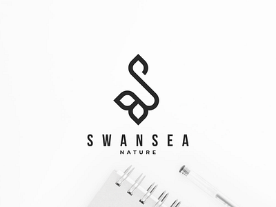 Swansea Nature branding character design icon illustration leaf logo nature simple swan swansea symbol vector