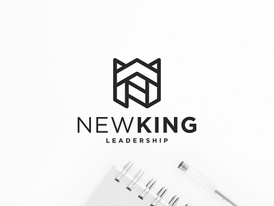 NewKing abstract character design icon king letter lettering logo monogram nw symbol vector
