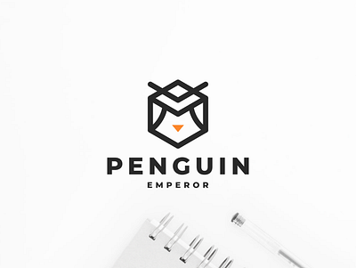 Penguin Emperor abstract app character design emperor icon logo minimal penguin symbol vector