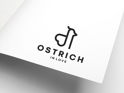 Ostrich In Love app branding character design icon logo minimal monogram symbol typography vector
