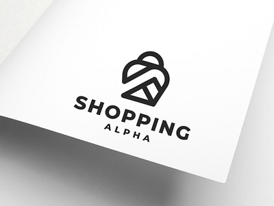 Shopping Alpha app branding character design icon illustration logo market shopping shopping bag symbol vector