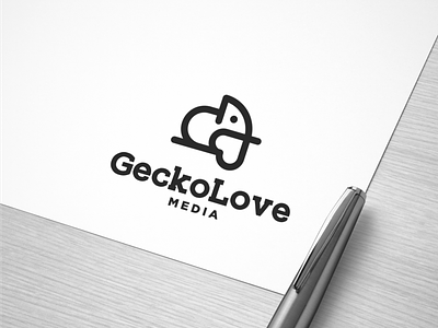 Gecko Love Media abstract branding chameleon character design gecko icon illustration logo media symbol vector